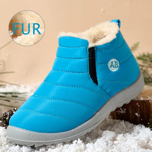 Winter Children Boots Plush Non-Slip Cotton Shoes Waterproof  Children Shoes Warm Fur Snow Boots.