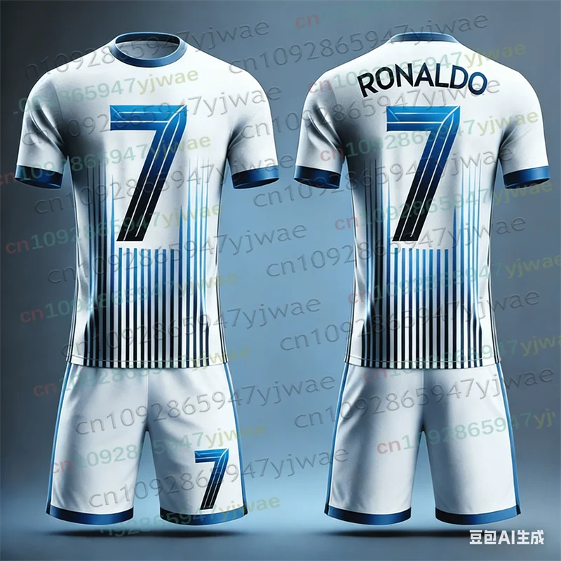 Special Edition Ronaldo No7 Football Jersey, Tee Shorts Set, Women ,Men Sportwear, Harajuku Summer Casual Kid T shirt Set 2 Piece Set.