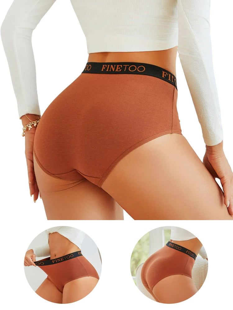 FINETOO 5PCS Cotton Seamless High Waist Underwear, Women's Belts Panties Low Waist, Plus Size Lingerie New.