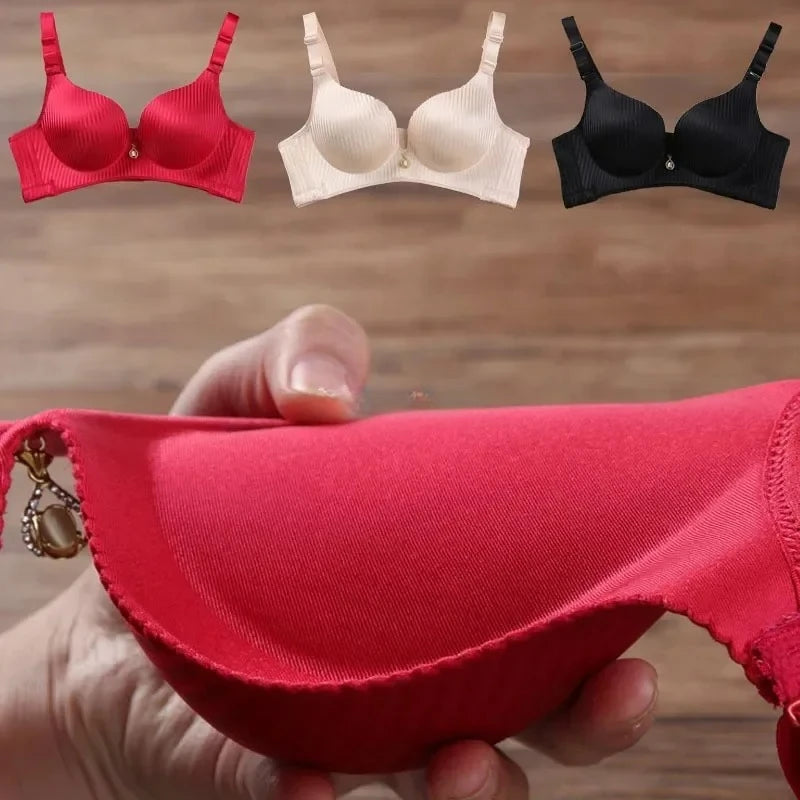 Sexy Wireless Push Up Bra, No Steel Ring Seamless Adjustable Straps.