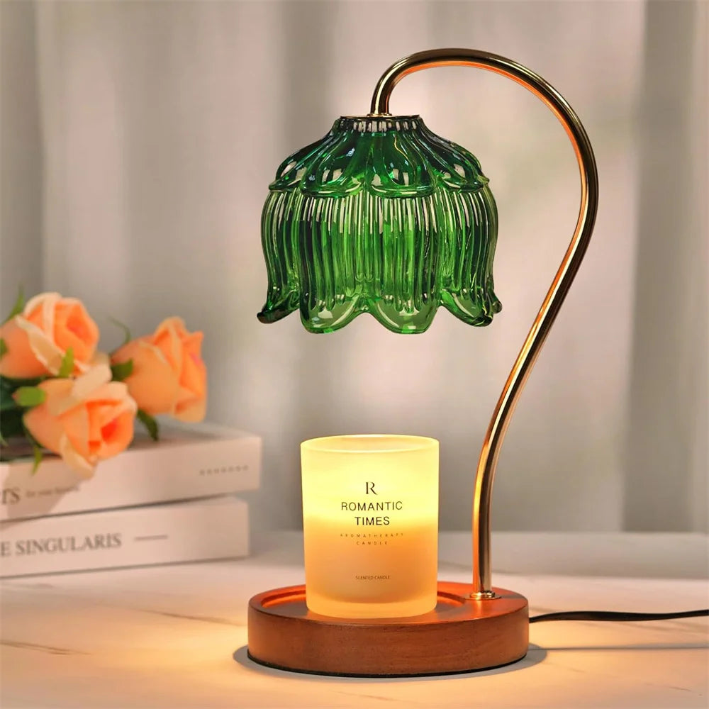Candle Warmer Lamp Petal Shape Retro Lamp, Candle Tray Home Decoration Aromatherapy.