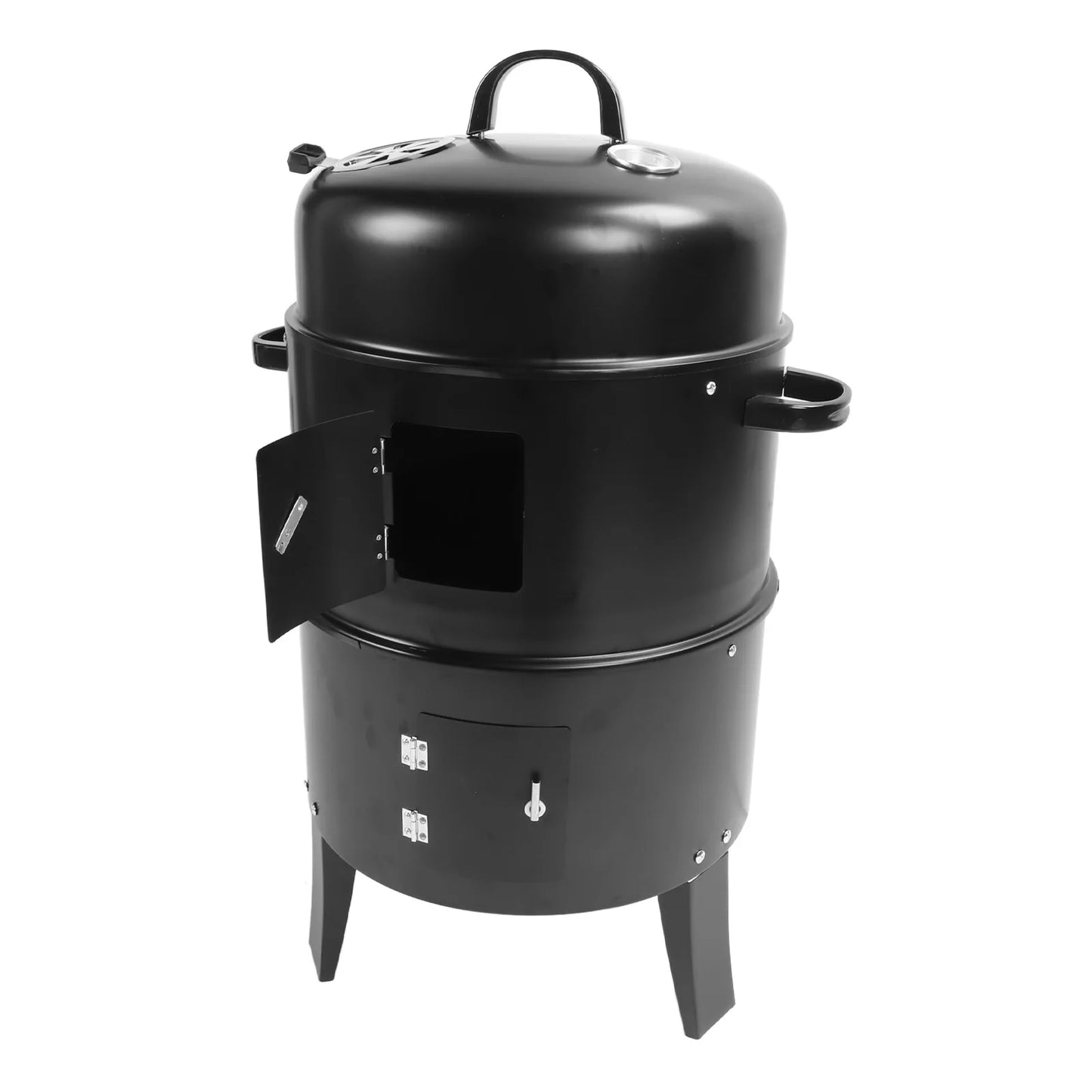 BBQ Smoker Vertical Charcoal  3 in 1 3 Layer Grill, with Thermometer.
