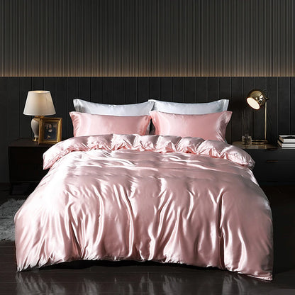 Luxury Satin  Bedding  With Fitted Sheet, Duvet Cover ,High End Bedding Sets