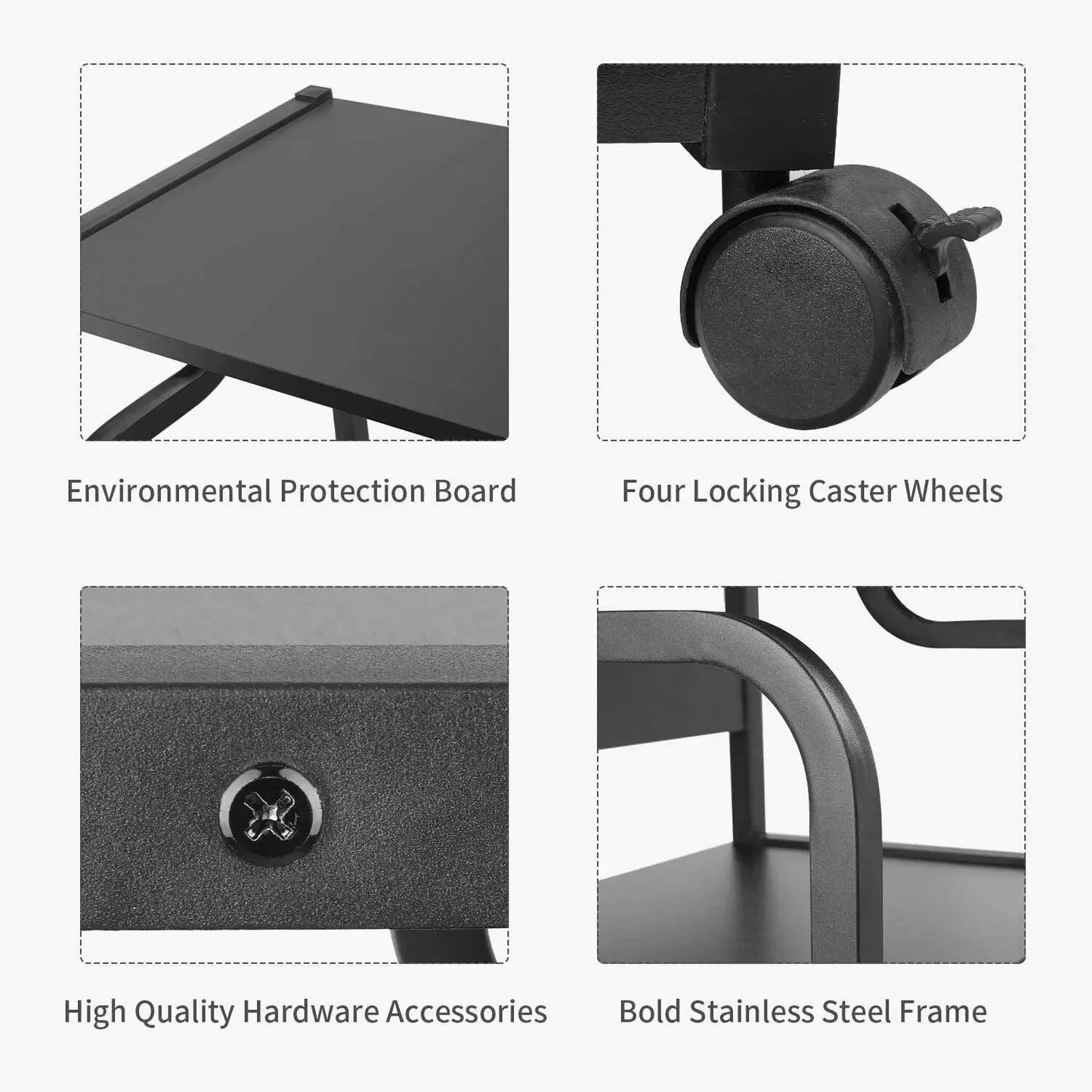 Printer Stand, Mobile Printer Table with Wheels for Home Office.  PC Tower Stand, Host Computer Cart.