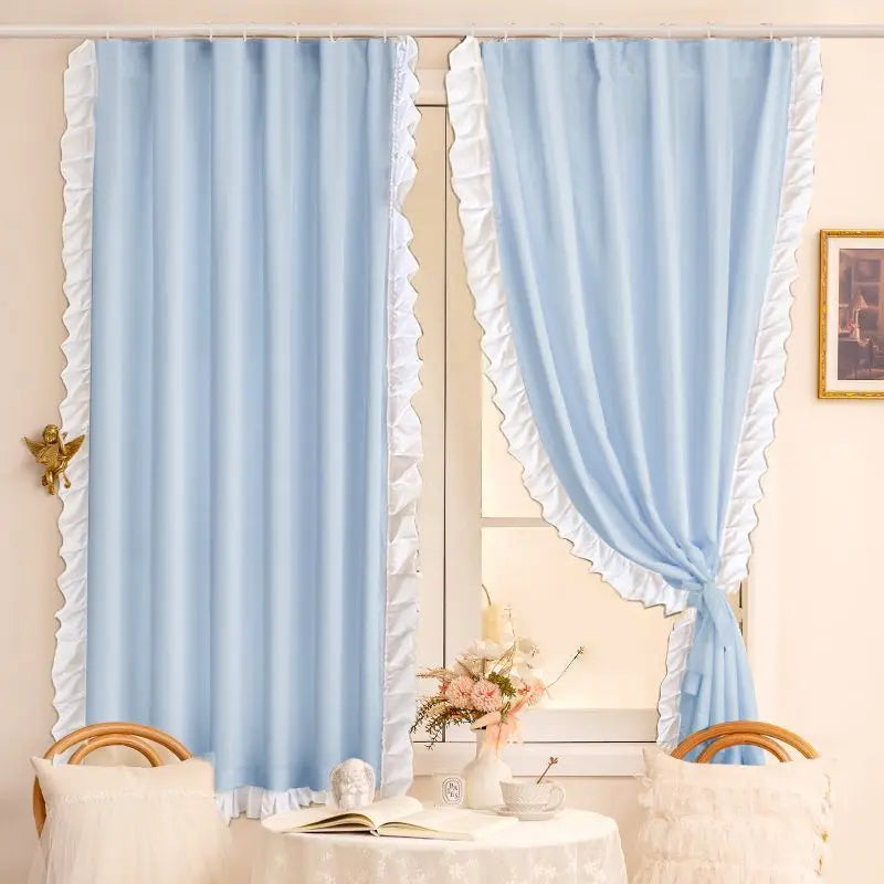 Curtains for Window Room Decoration, Lace Curtains Double Layers Blackout Curtains.