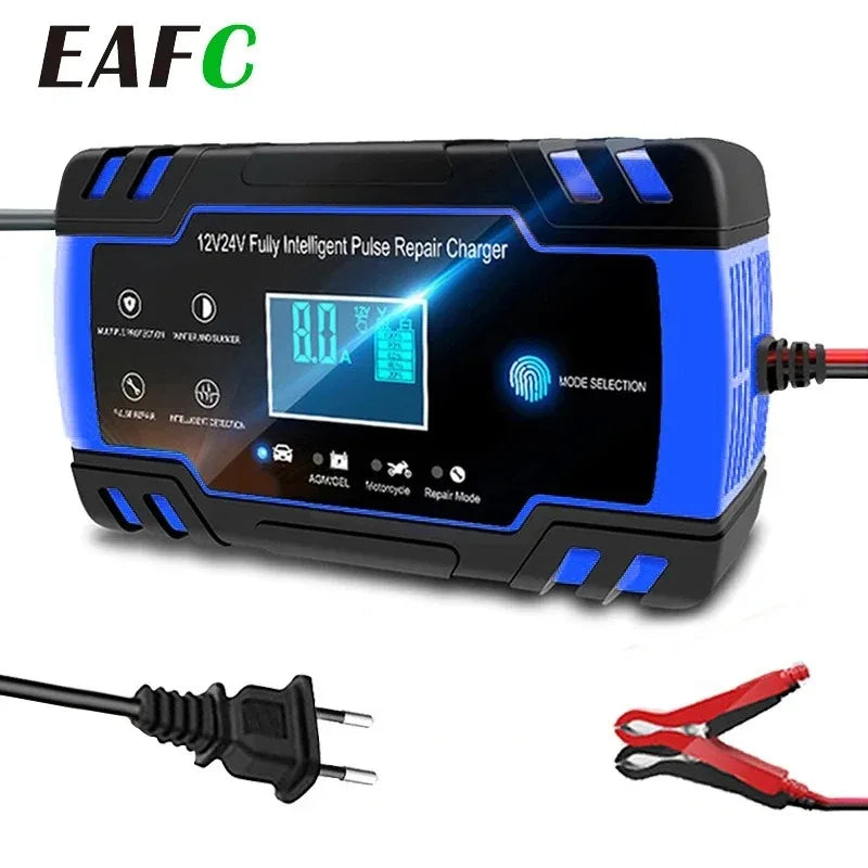 12-24V 6/8A Full Automatic Battery charger, Digital LCD Display Car Chargers Power Repair Chargers, Wet Dry Lead Acid.