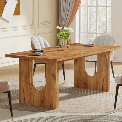 Modern Dining Table for 6 to 8 People, 71" Large Kitchen Dining Table.