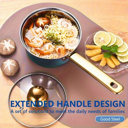 6-Piece Stainless Steel Cookware Set: Lid-Included, Non-Stick Pans