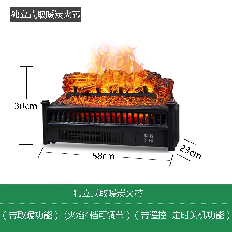 Natural Wood Living Room Fireplace Rustic  Decoration