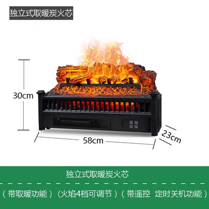 Natural Wood Living Room Fireplace Rustic  Decoration