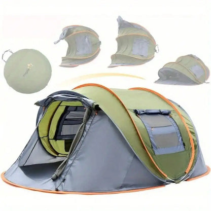 Camping Tent - 4-Person Easy Pop Up Tent with 2 Doors Waterproof