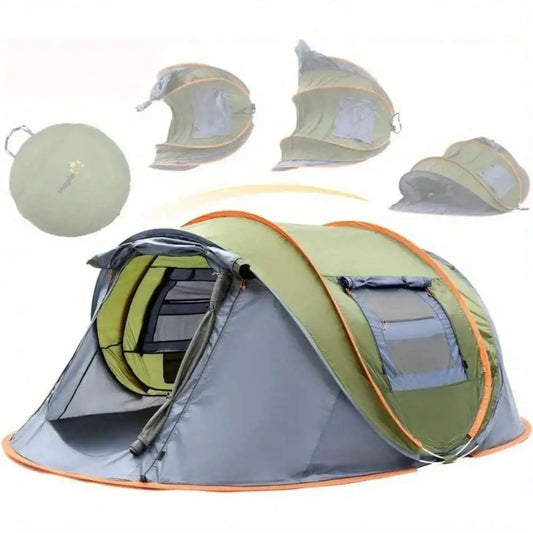 Camping Tent - 4-Person Easy Pop Up Tent with 2 Doors Waterproof