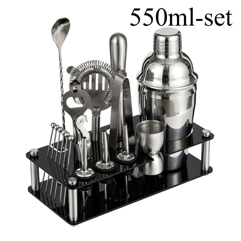 Professional Bar Tool Set, Stainless Steel Cocktail Shaker Set.