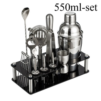 Professional Bar Tool Set, Stainless Steel Cocktail Shaker Set.