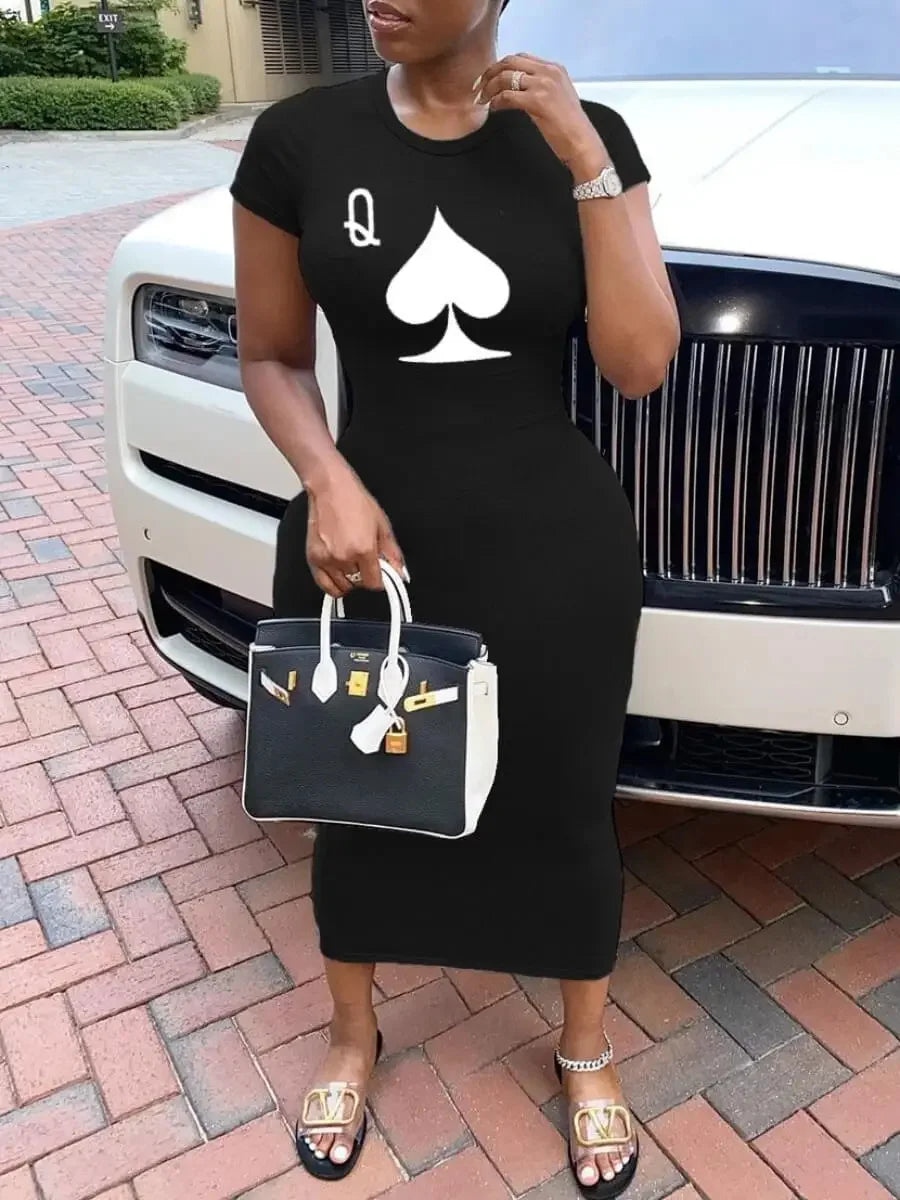 Women Sexy Long T-shirt  Short Sleeved Summer Plus Size Black Dress.