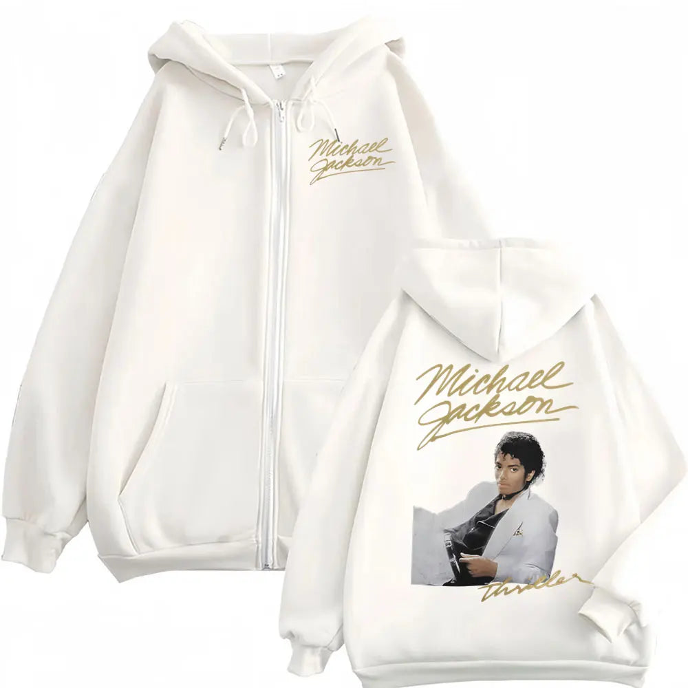 Michael Jackson King of Pop Bad Era, Tour Zip Up Hoodie Men, Women Classic Hip Hop Jacket Sweatshirts.