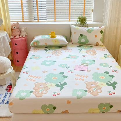 2025 New 100% Cotton Bed Sheet Flower Series Double , King Sheets For Girls, Boys, Single, Queen King Size