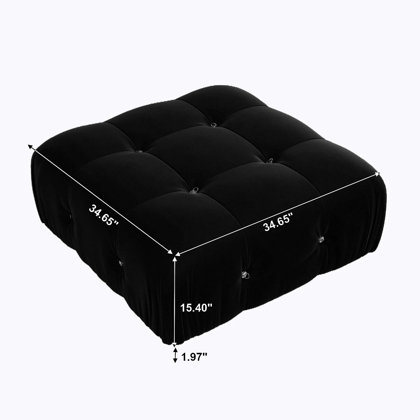 138" Modular Sectional Couch Modern U-Shaped Velvet Sofas for Living Room, Deep 4-Seat Sofas with 2 Ottomans.