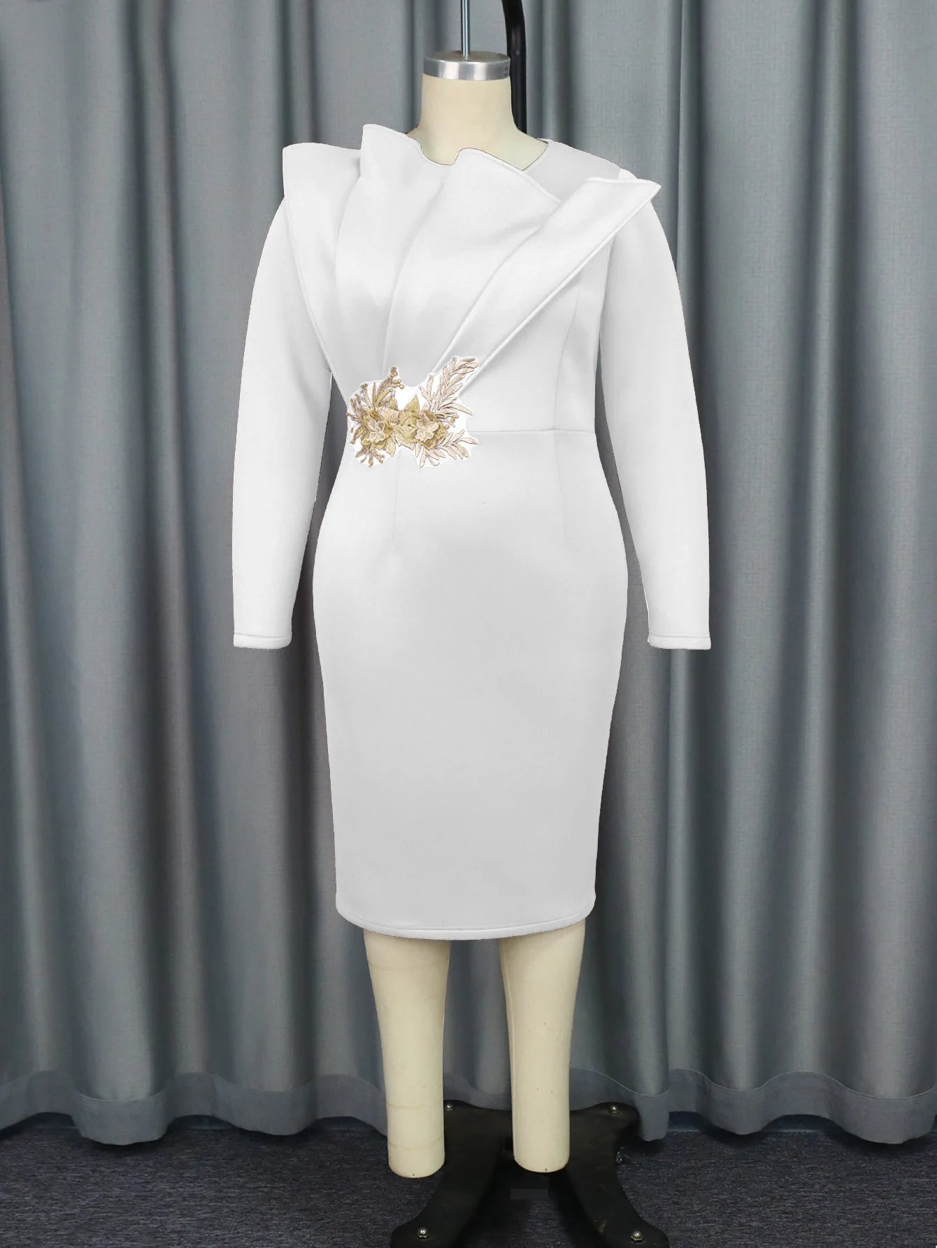 Elegant Church Dresses for Women, Party Bodycon Long Sleeves with Lace , Classy Occasion.