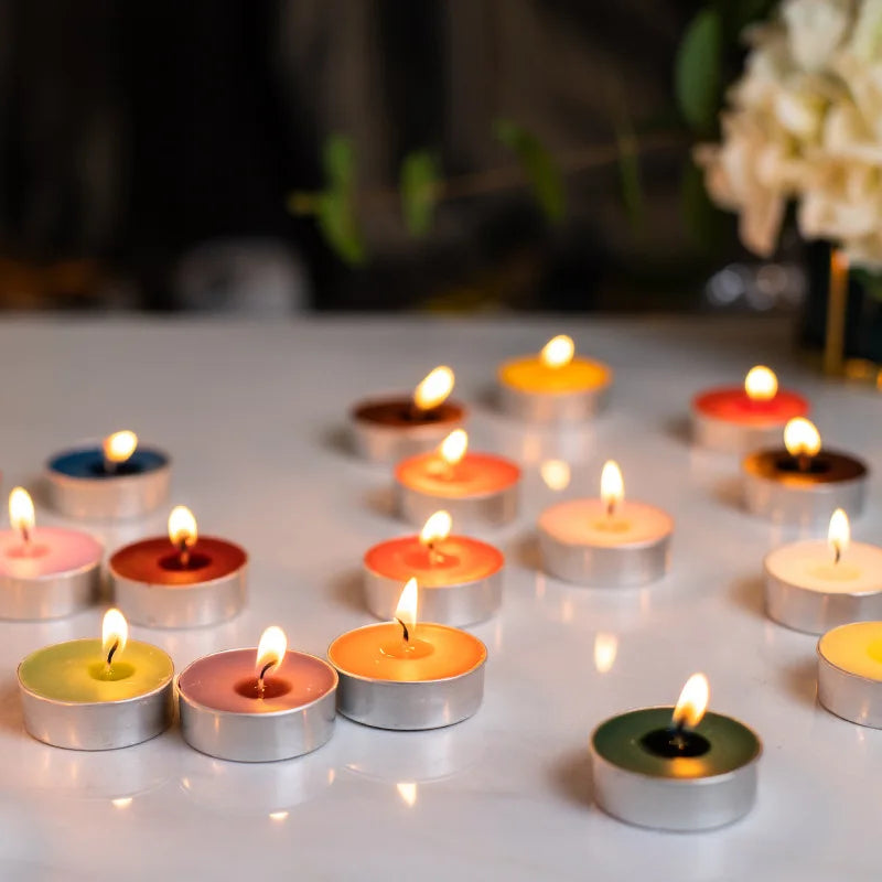 50-Pack Romantic Aromatherapy Candles, Smoke-Free Tea Wax 2-Hour Burn Time.