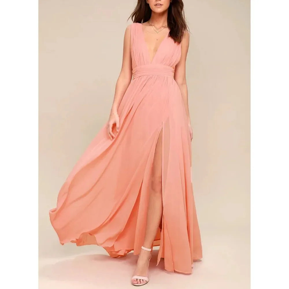 Sexy backless maxi summer dress, women mesh long bodycon red  party dress evening dresses.