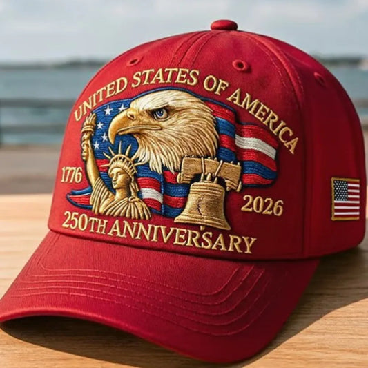 Gorra ajustable de algodón lavado con estampado del águila del 250 aniversario de EE. UU., gorras de camionero, gorra de béisbol con visera para exteriores.