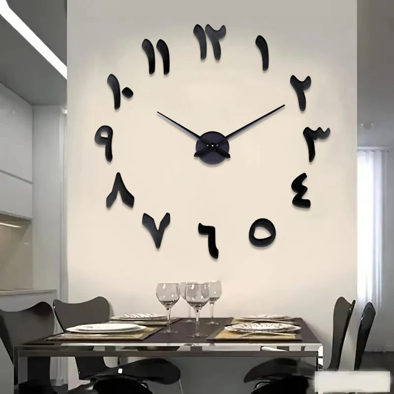 Large wall clock mirror, digital  wall  clock  living room and study.