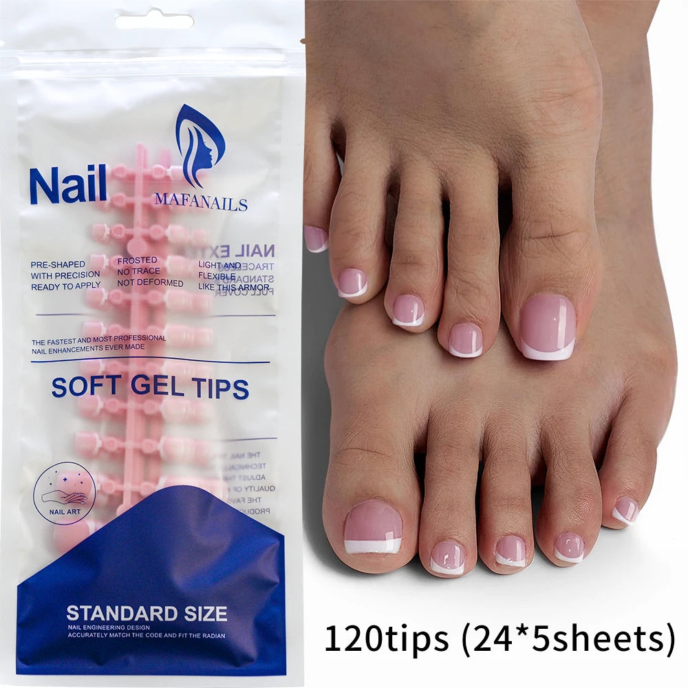 100PCS Short Square False Toenail Tips, Full Cover Acrylic Nail Art.