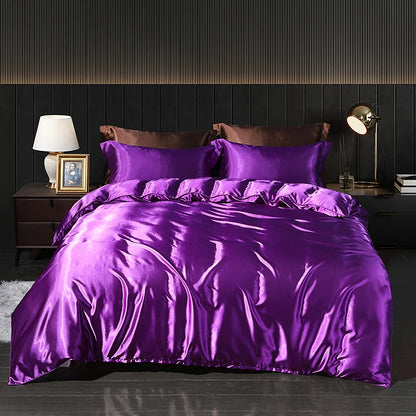 Luxury Satin  Bedding  With Fitted Sheet, Duvet Cover ,High End Bedding Sets