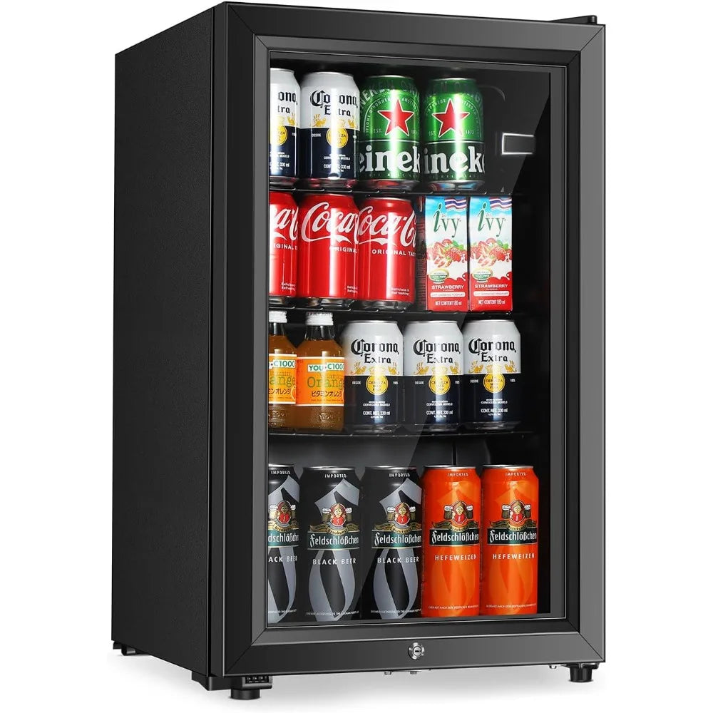Freestanding Beverage Cooler For Office Double Glass Door