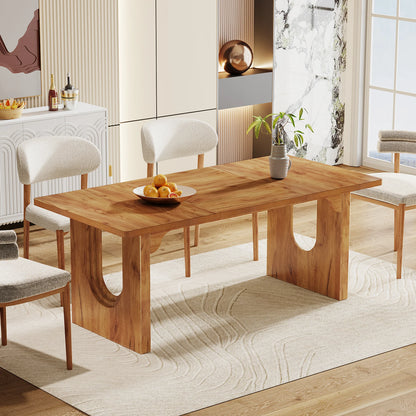 Modern Dining Table for 6 to 8 People, 71" Large Kitchen Dining Table.