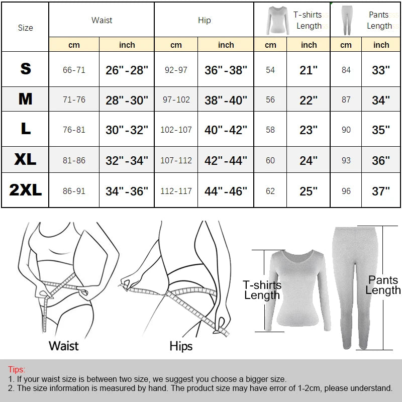 2 pack Women Thermal Underwear Long Johns Fleece Lined  Top Bottom﻿