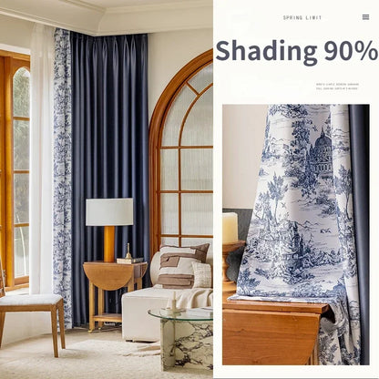 French Pastoral Style Drapes Light Luxury Bedroom Blackout Curtains