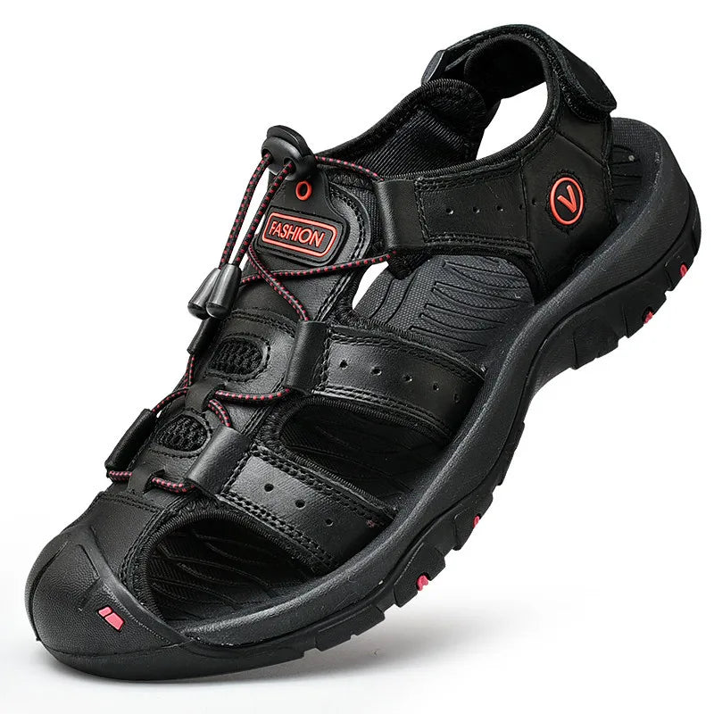 Summer Men Sandals Genuine Leather Casual Shoes Outdoor Beach Shoes Plus Size 38-48.