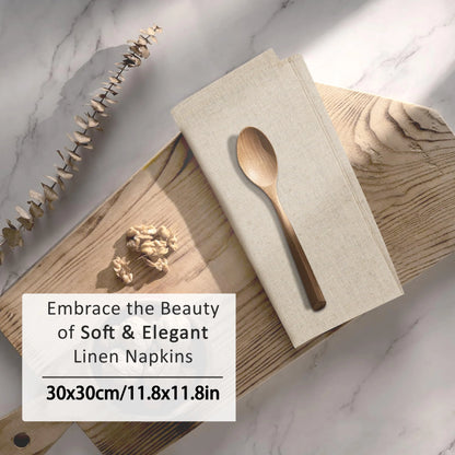 Linen Napkins Set of 6/10/12, 30x30cm cotton Napkins Cloth Washable.
