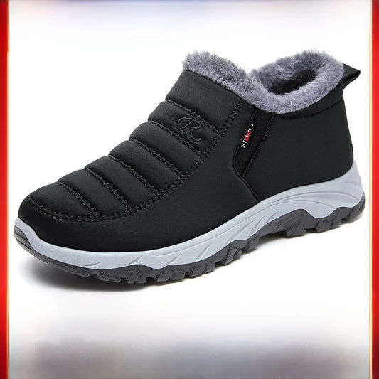 Thickened Fleece Lined Winter Boots Women, New Style Casual round Toe Flat Heel Walking Boots.