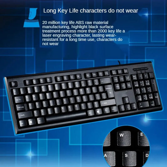 Q9 Clavier USB à trou carré unique, professionnel, bureautique, domestique, ordinateur de bureau filaire PS2 à trou rond.