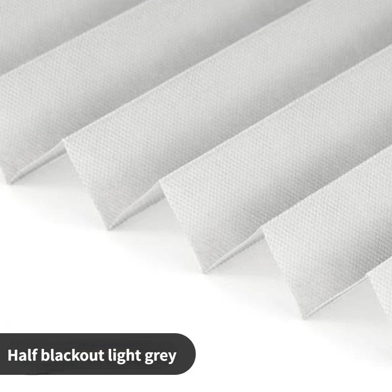 Self-adhesive Pleated Blinds, for Bathroom, Balcony Shades Half Blackout.