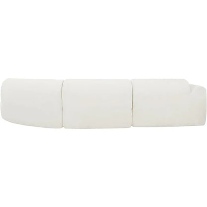 Curved Polyester Sectional Sofa Set, 7 Seat  Chaise Lounge, 3 Pillows, Fully Assembled