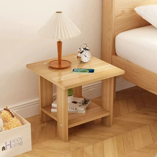 Solid Wood Bedroom Small Side Table Stable Cabinet  Bedside Storage