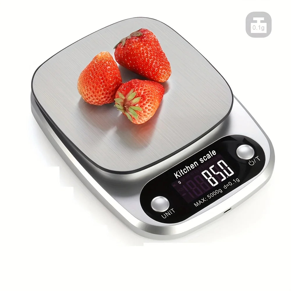 10kg/0.1g Precision Kitchen Scale for Baking, One-Touch Tare, LCD Display. Perfect for Cooking & Food Weighing.
