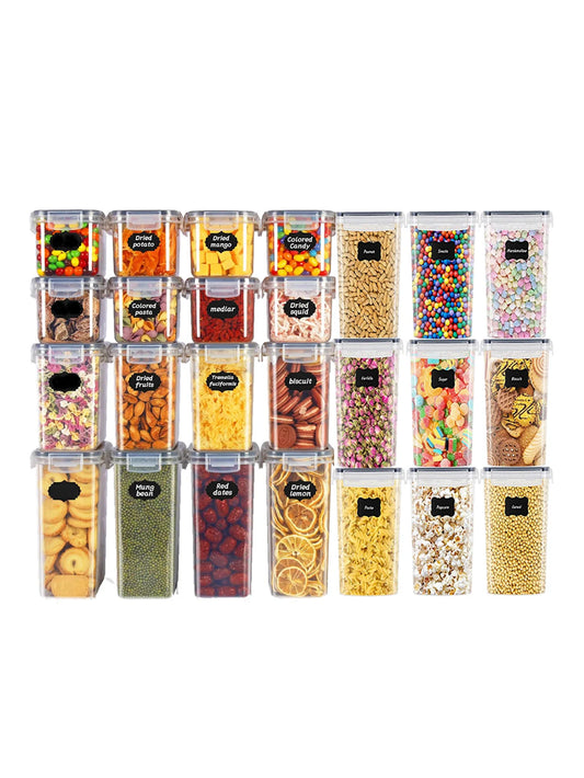 48pcs,Sealed food storage containers with LIDS, kitchen pantry,  grain, flour, sugar