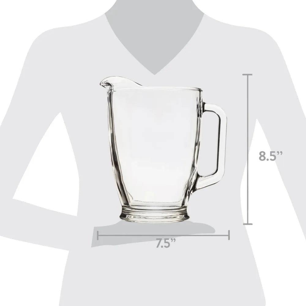 7-Piece Clear Glass Pitcher and Drinkware Set