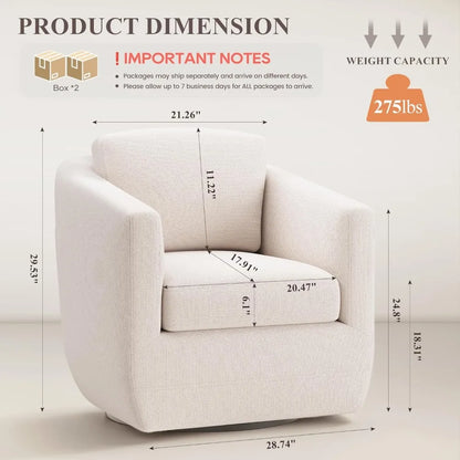 360-Degree Swiveling Accent Chair Pair with Pillows