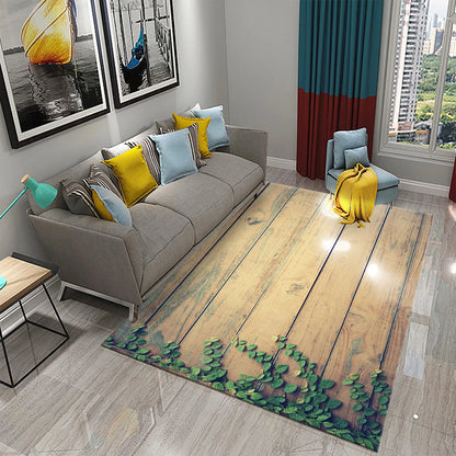 3D Wood Carpet for Bedroom  Kitchen Mat  Living Room  Absorbent Non-slip