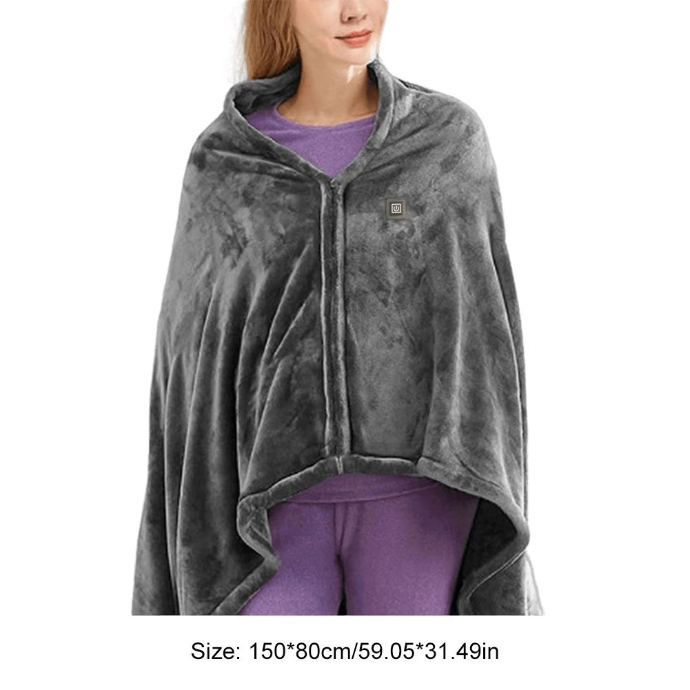 USB Electric Heated Blanket,3 Heating Levels, Fleece Heated Portable Throw Over Blanket.