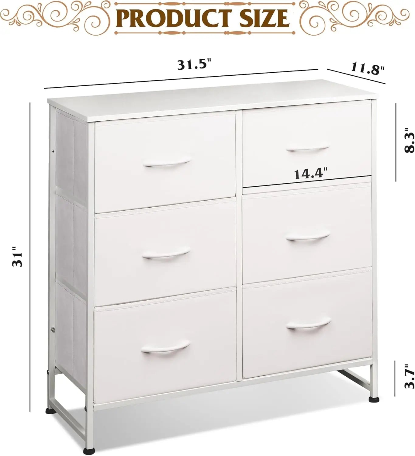 Dresser for Bedroom, 6 Drawer Double Dresser