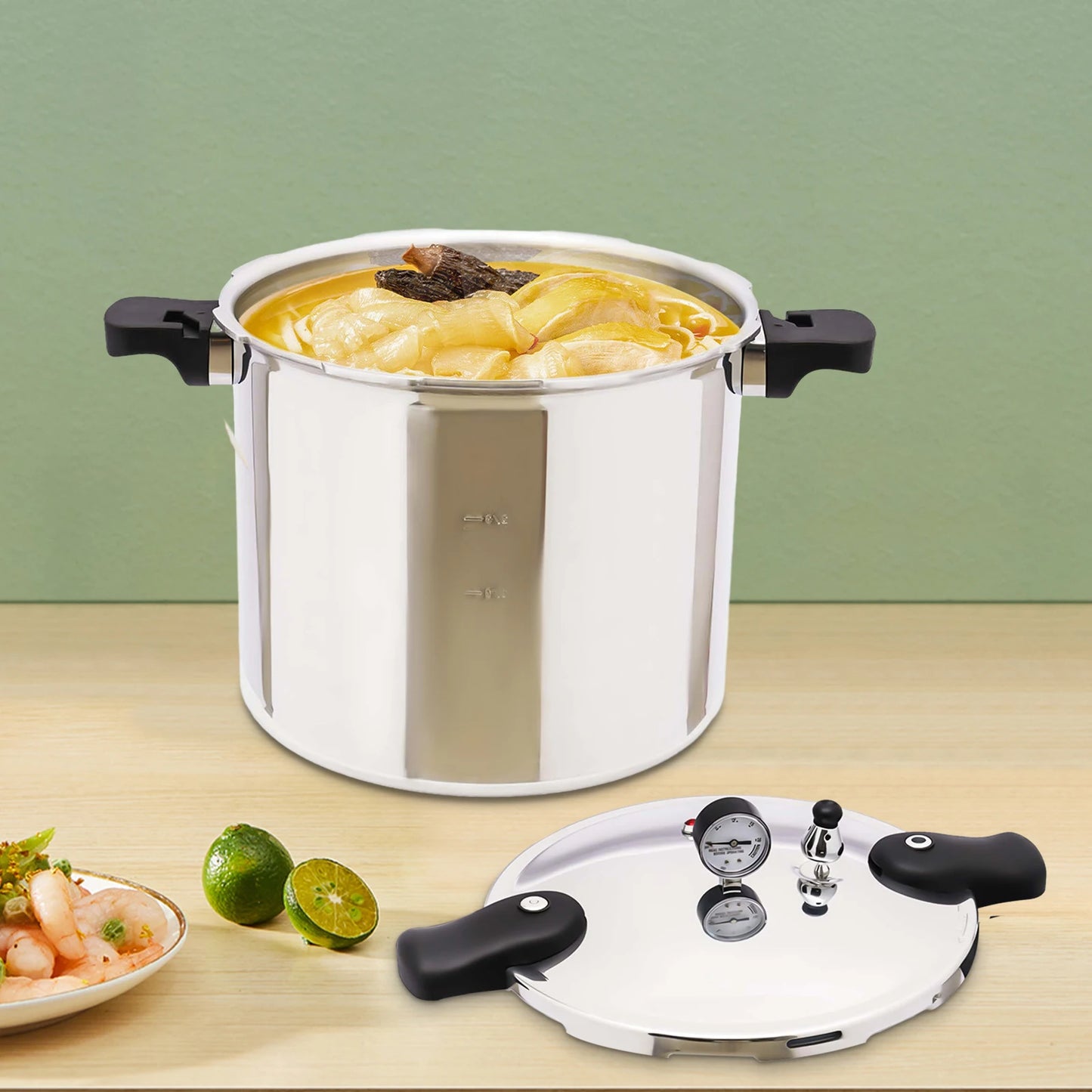 23qt Fast Heating Pressure Cooker Pot with Safety Valve