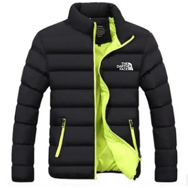 2024 men trendy casual wear, new warm parka winter coat solid color, stand up collar zipper windproof cotton jacket.