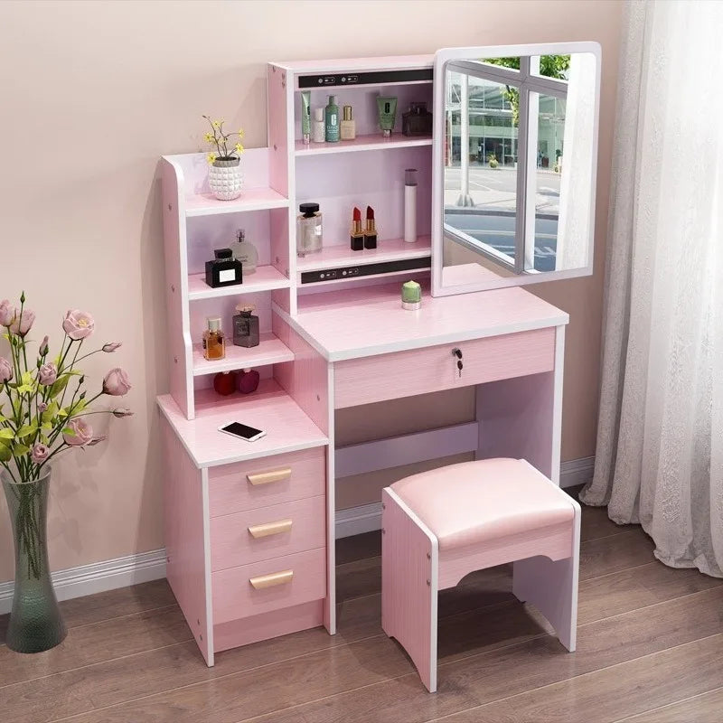 Dressing table, small apartment bedroom, dressing table, storage cabinet.